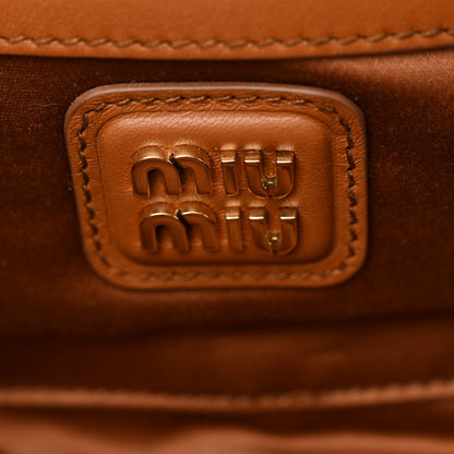Miu Miu Calfskin Large Arcadie Top Handle Bag Cognac 6 of 10
