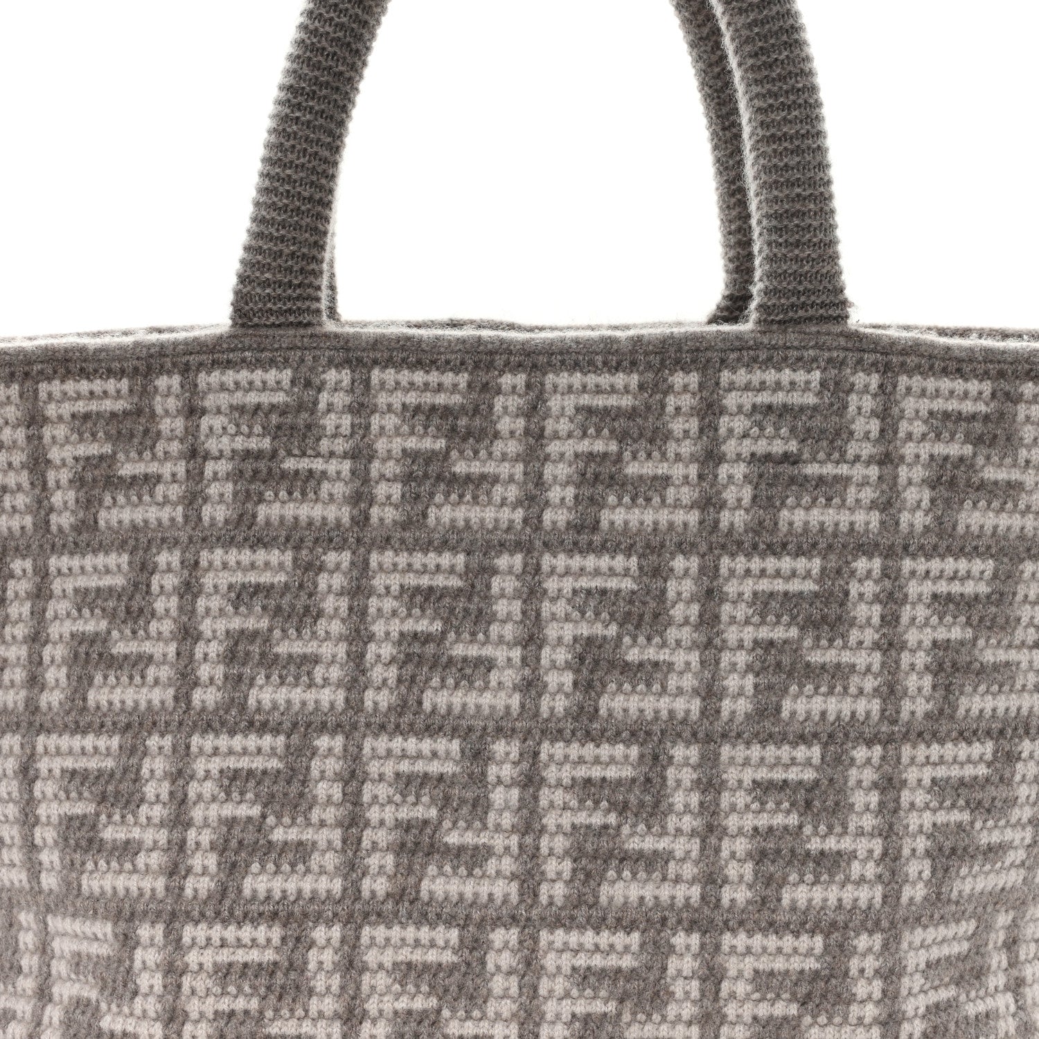 Fendi Cashmere Knit FF Large Shopper Tote Tortora 1862431