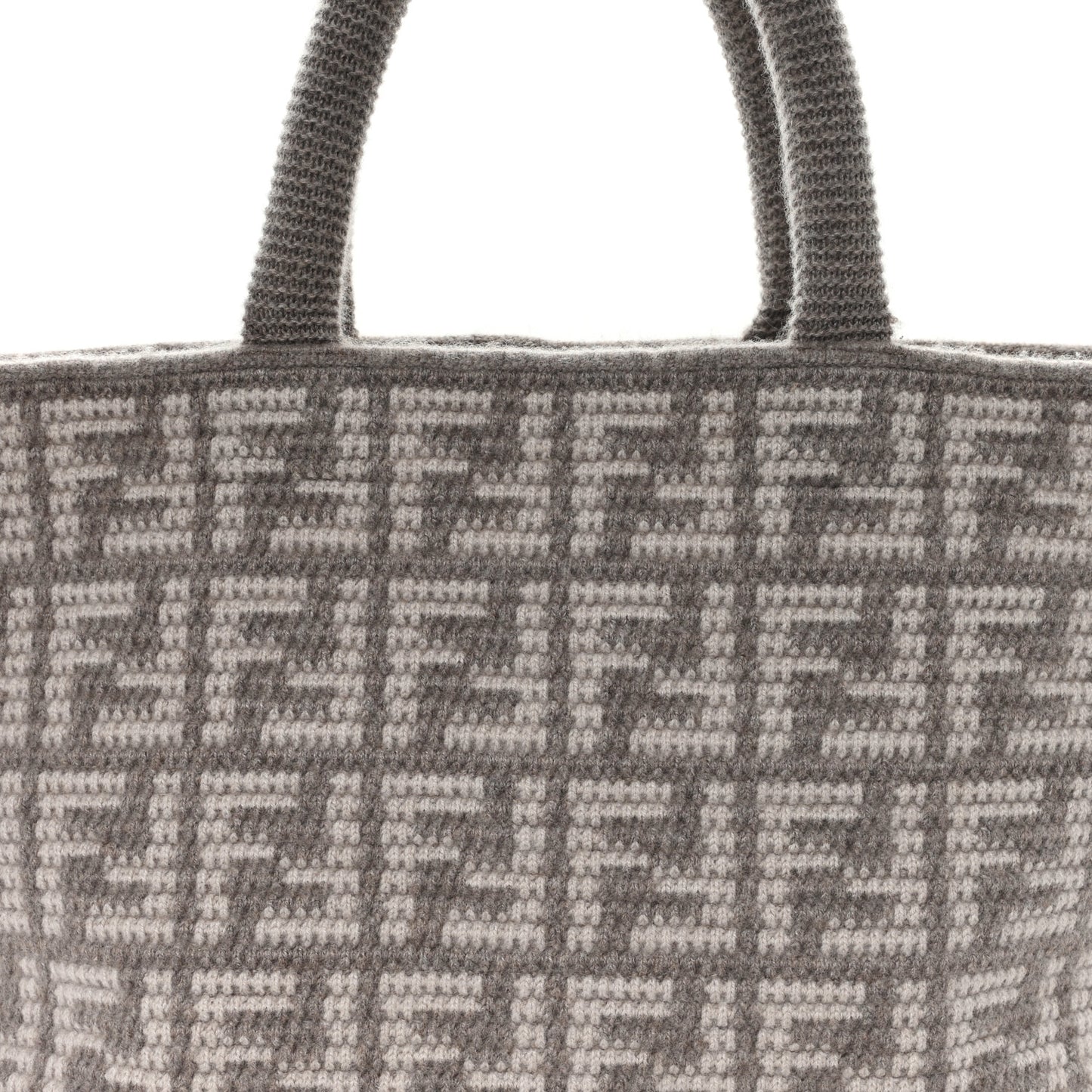 Cashmere Knit FF Large Shopper Tote Tortora
