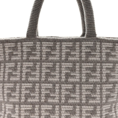Fendi Cashmere Knit FF Large Shopper Tote Tortora 8 of 10