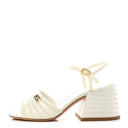 Fendi Calfskin Promenade Slingback Sandals 35 White 1 of 7