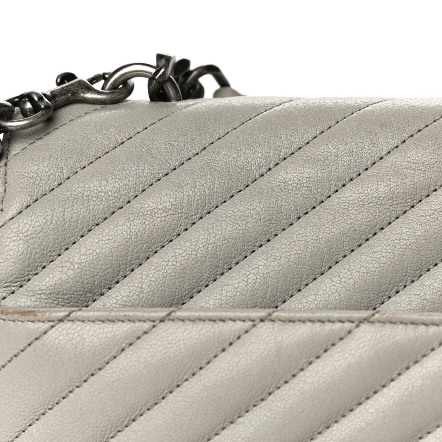 Saint Laurent Sheepskin Matelasse Large Monogram College Satchel Light Grey 23 of 31