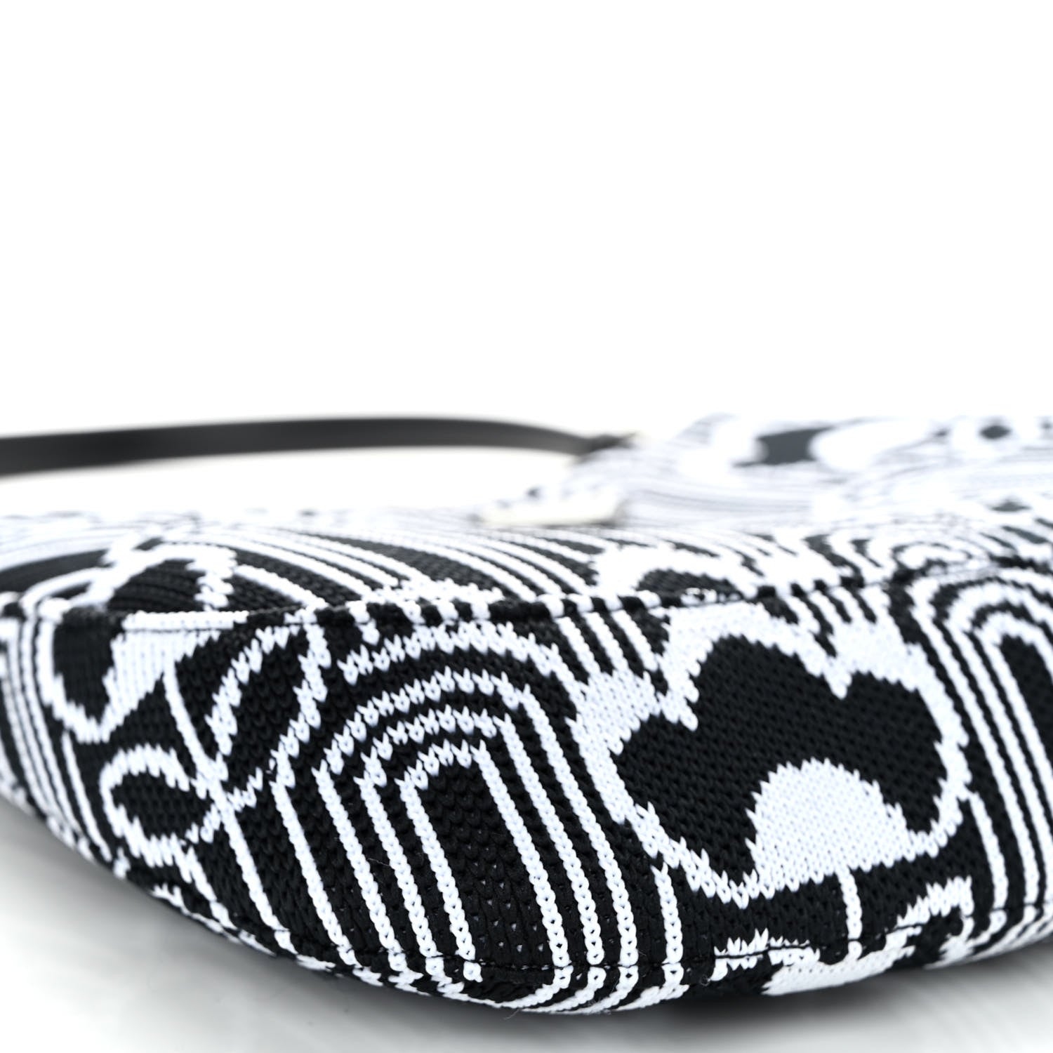 Prada Maglia Jacquard Cleo Shoulder Bag Black White 8 of 10