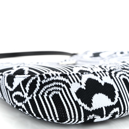 Prada Maglia Jacquard Cleo Shoulder Bag Black White 8 of 10