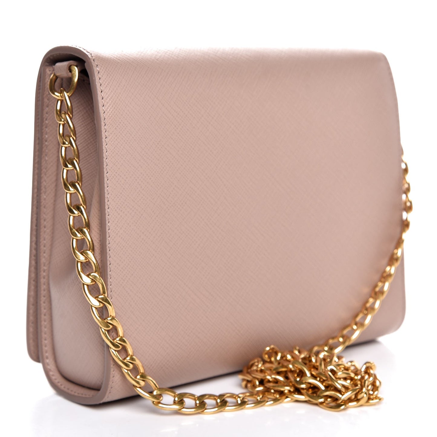 Saffiano Lux Chain Wallet Cammeo