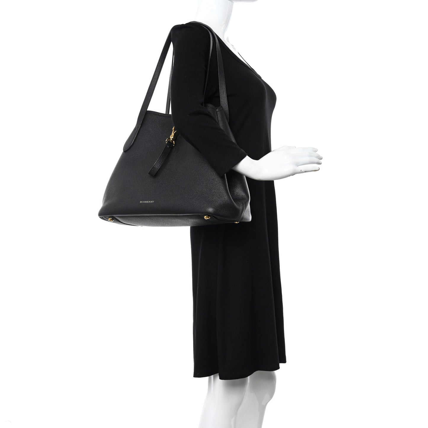 Grainy Calfskin Medium Honeybrook Tote Black