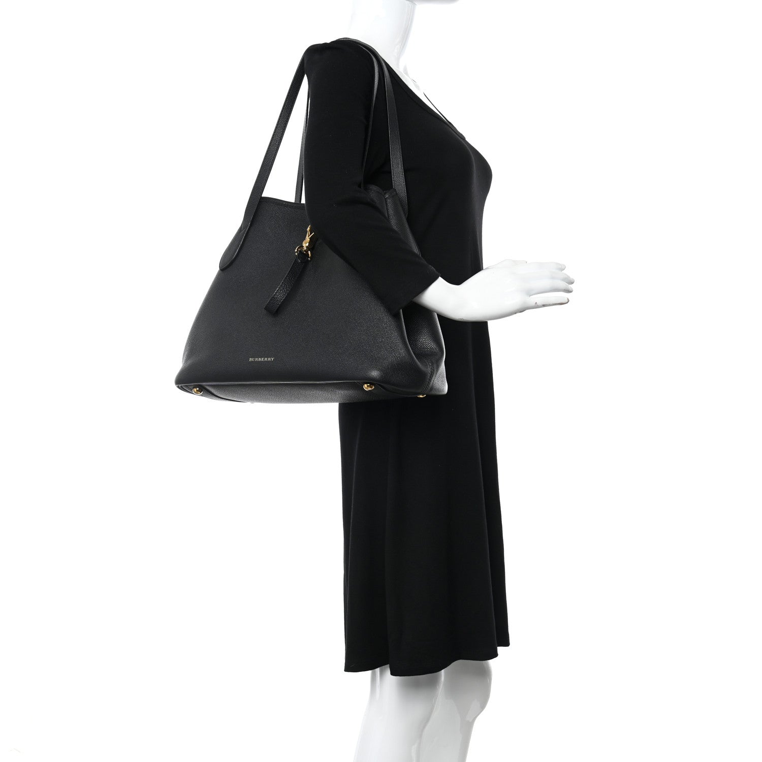 Burberry Grainy Calfskin Medium Honeybrook Tote Black 3 of 12