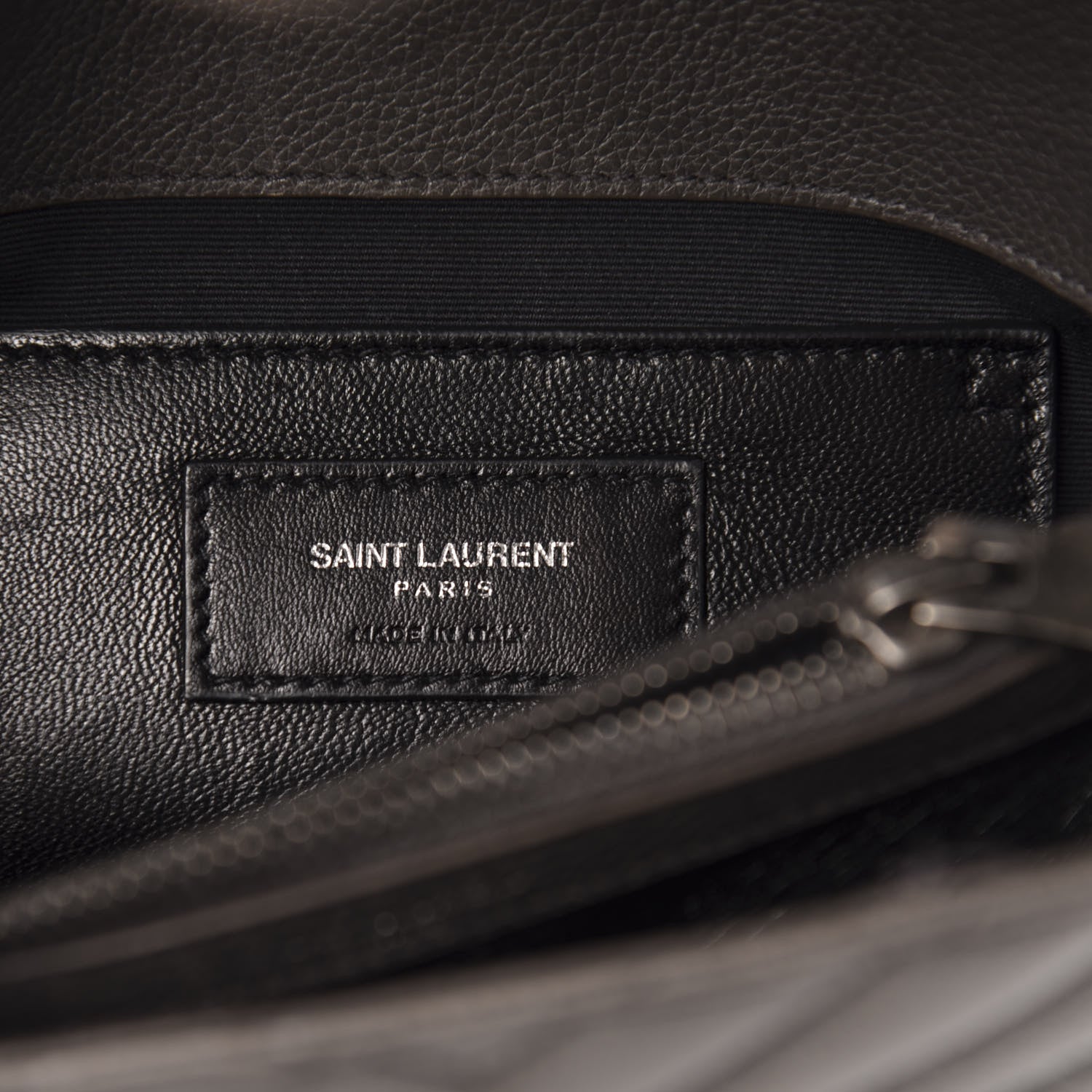 Saint Laurent Sheepskin Matelasse Chevron Monogram Medium College Bag Asphalt 8 of 17