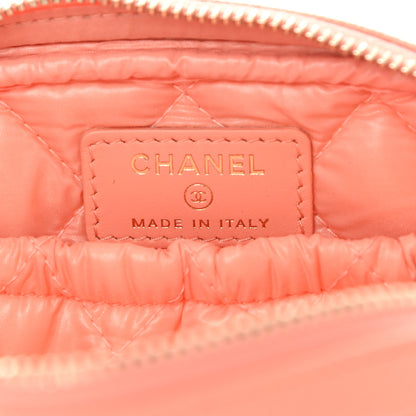 Chanel Caviar Quilted Small Curvy Pouch Cosmetic Case Light Orange 6 of 9