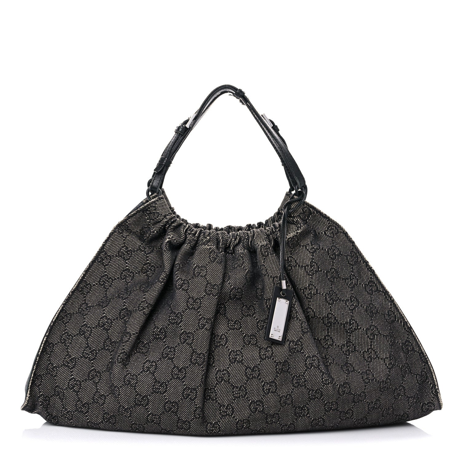 Gucci Denim Monogram Hobo Black 1 of 11