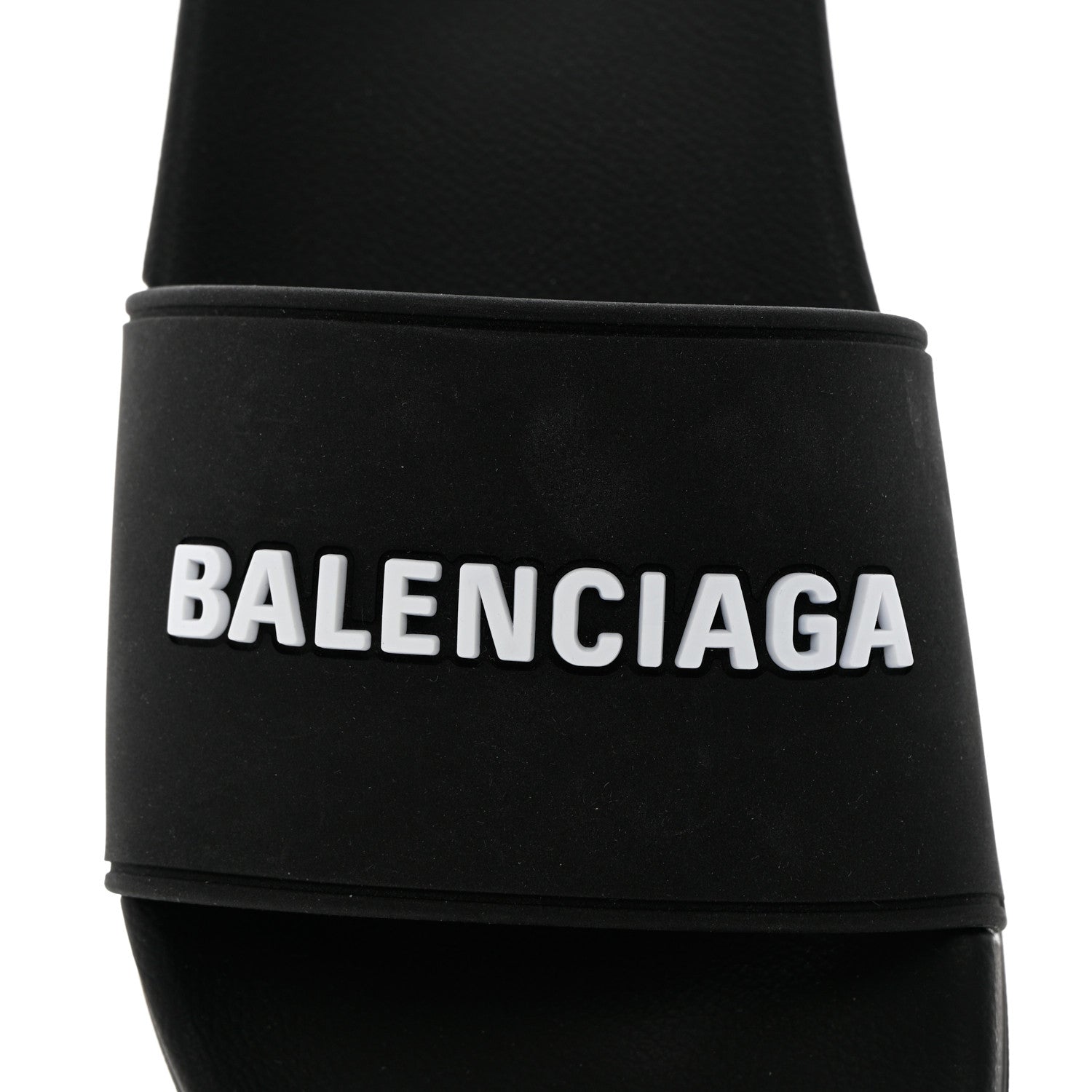 Balenciaga Rubber Womens Logo Pool Slide Sandals 37 Black 7 of 16