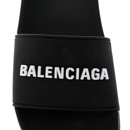 Balenciaga Rubber Womens Logo Pool Slide Sandals 37 Black 7 of 16
