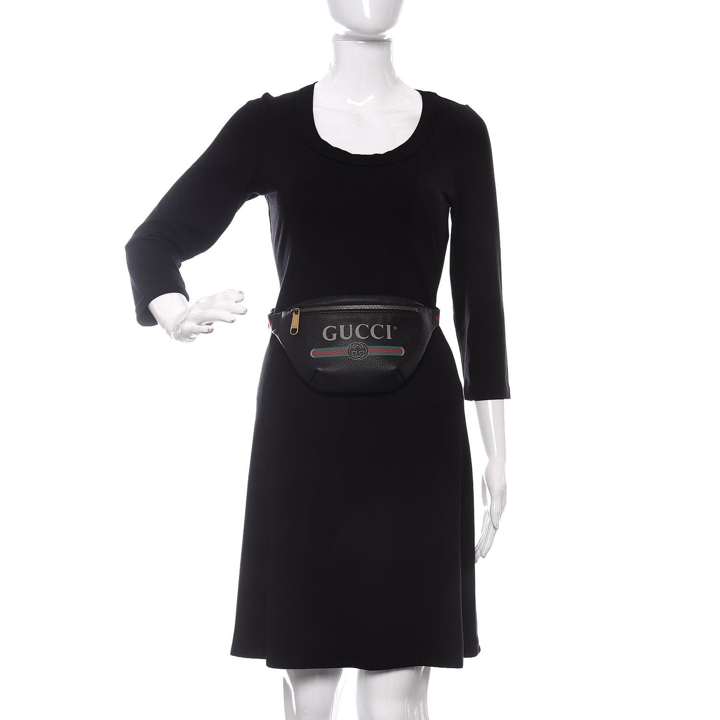 Grained Calfskin Small Logo Belt Bag Black