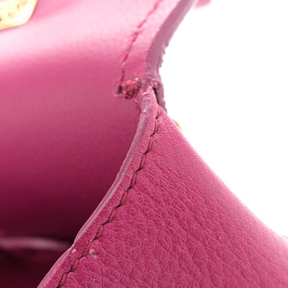 Salvatore Ferragamo Grained Calfskin Linda Top Handle Satchel Sangria 15 of 19