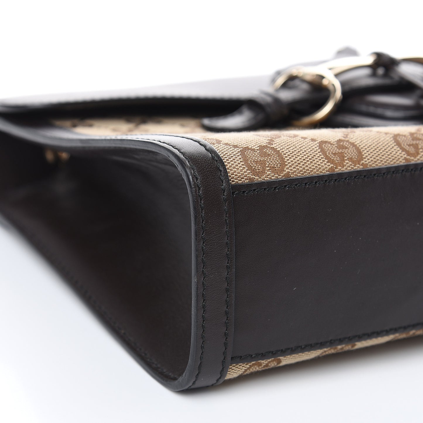 Monogram Margaux Calfskin Medium Emily Chain Shoulder Bag Beige Ebony Cocoa