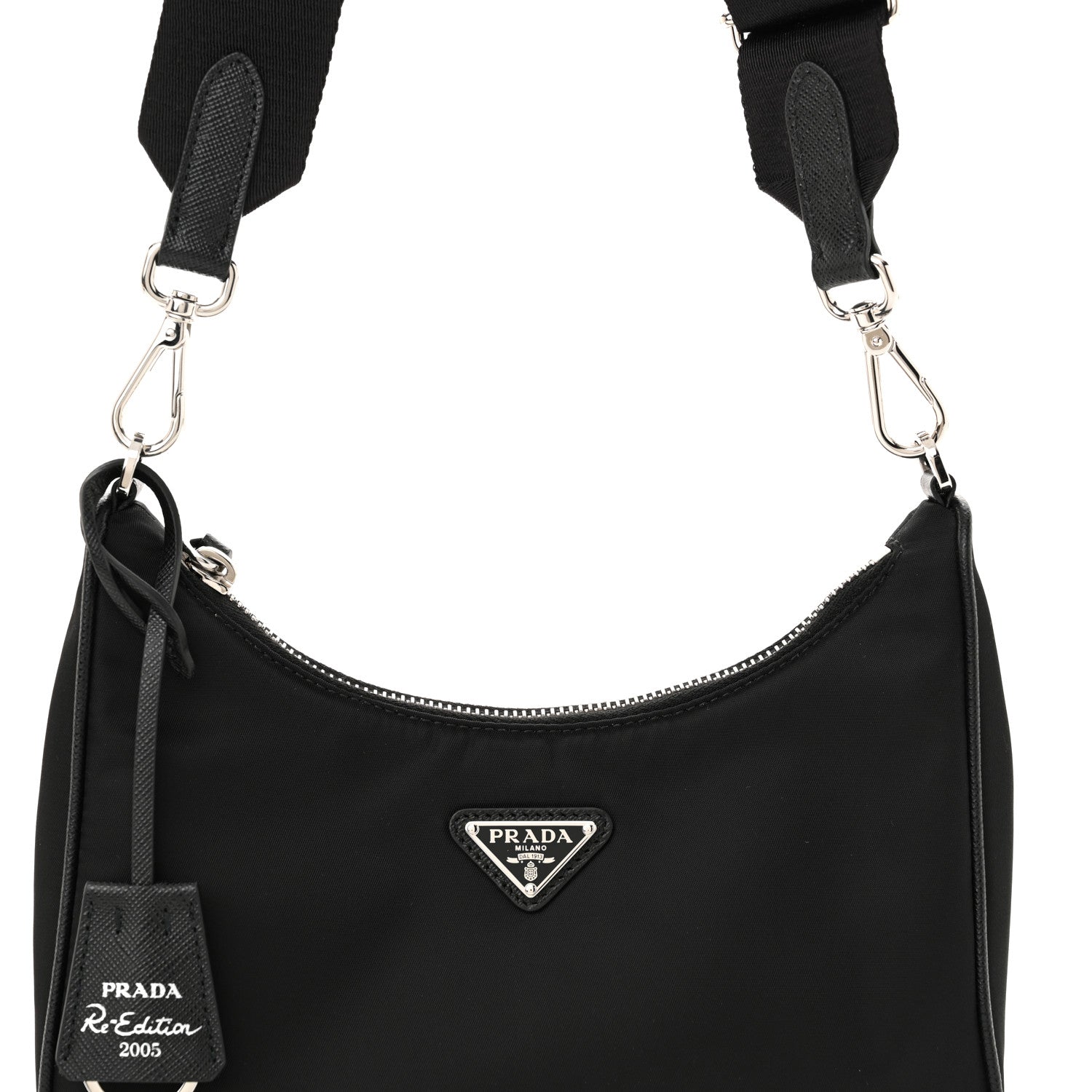 Prada Nylon Re-Edition 2005 Shoulder Bag Black 8 of 10