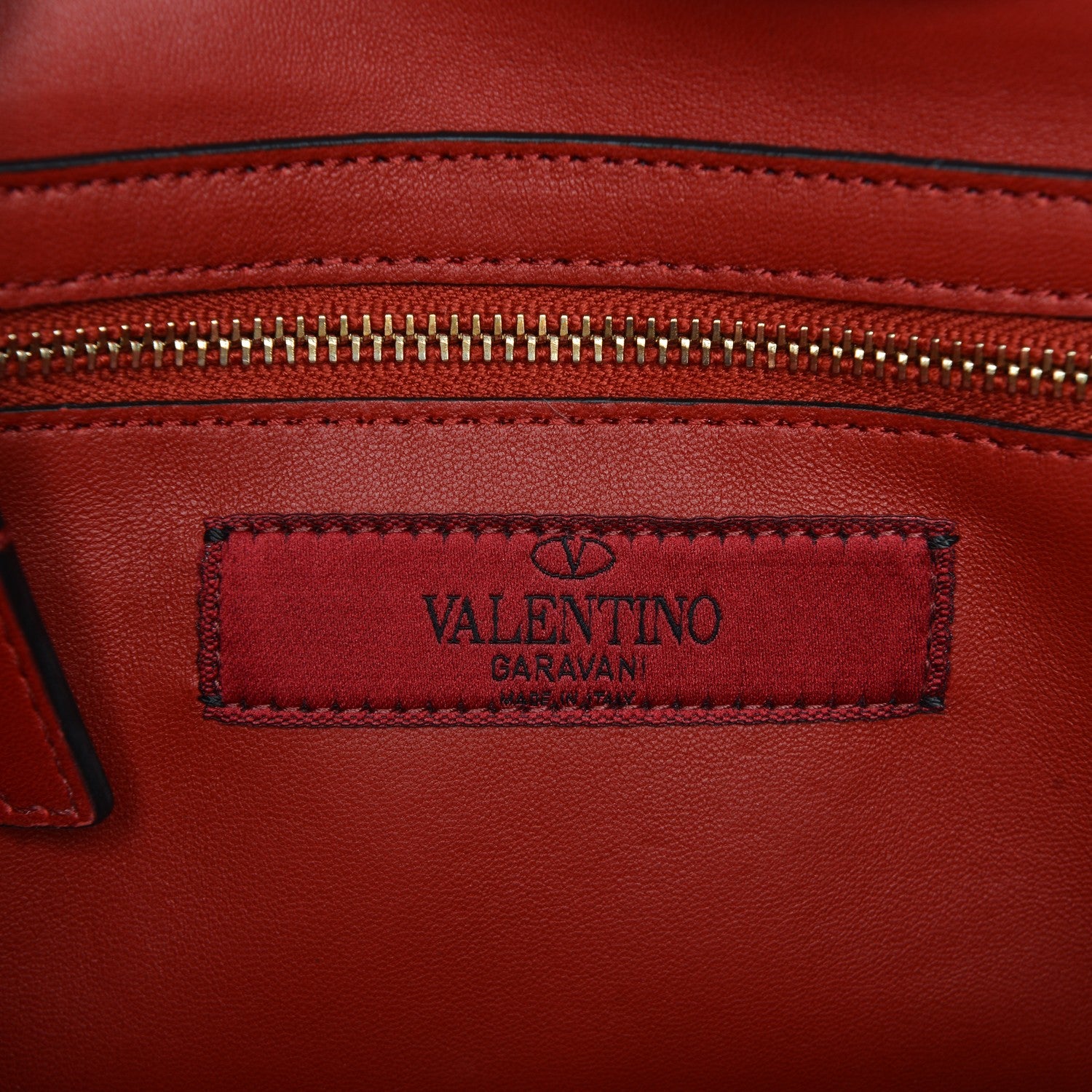Valentino Garavani Lambskin Rockstud Spike Wallet on Chain Red 6 of 6