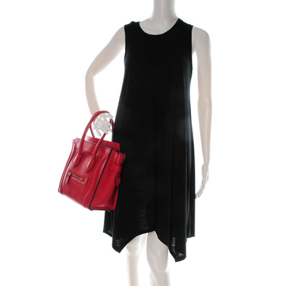 Celine Drummed Calfskin Micro Luggage Coquelicot 2 of 8