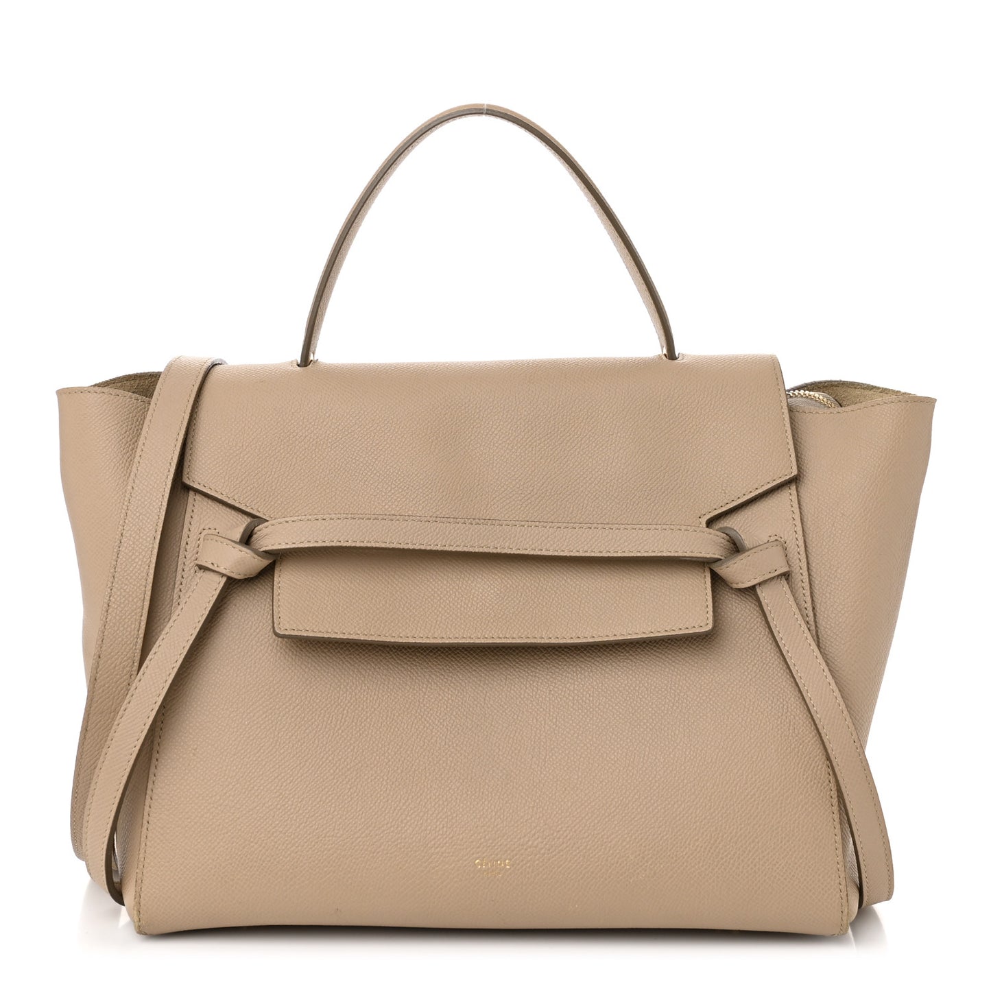 Grained Calfskin Mini Belt Bag Light Taupe