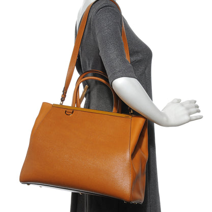 Fendi Textured Calfskin Medium 2Jours Tote Honey 2 of 9