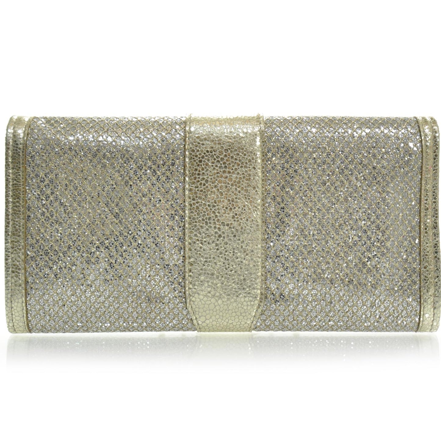 Glitter Fabric Ubai Clutch Wallet Metallic