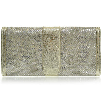 Jimmy Choo Glitter Fabric Ubai Clutch Wallet Metallic 2 of 7