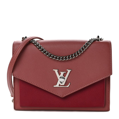 Louis Vuitton Soft Calfskin Mylockme Chain Bag BB Rose Boudoir Lie de Vin 1 of 11