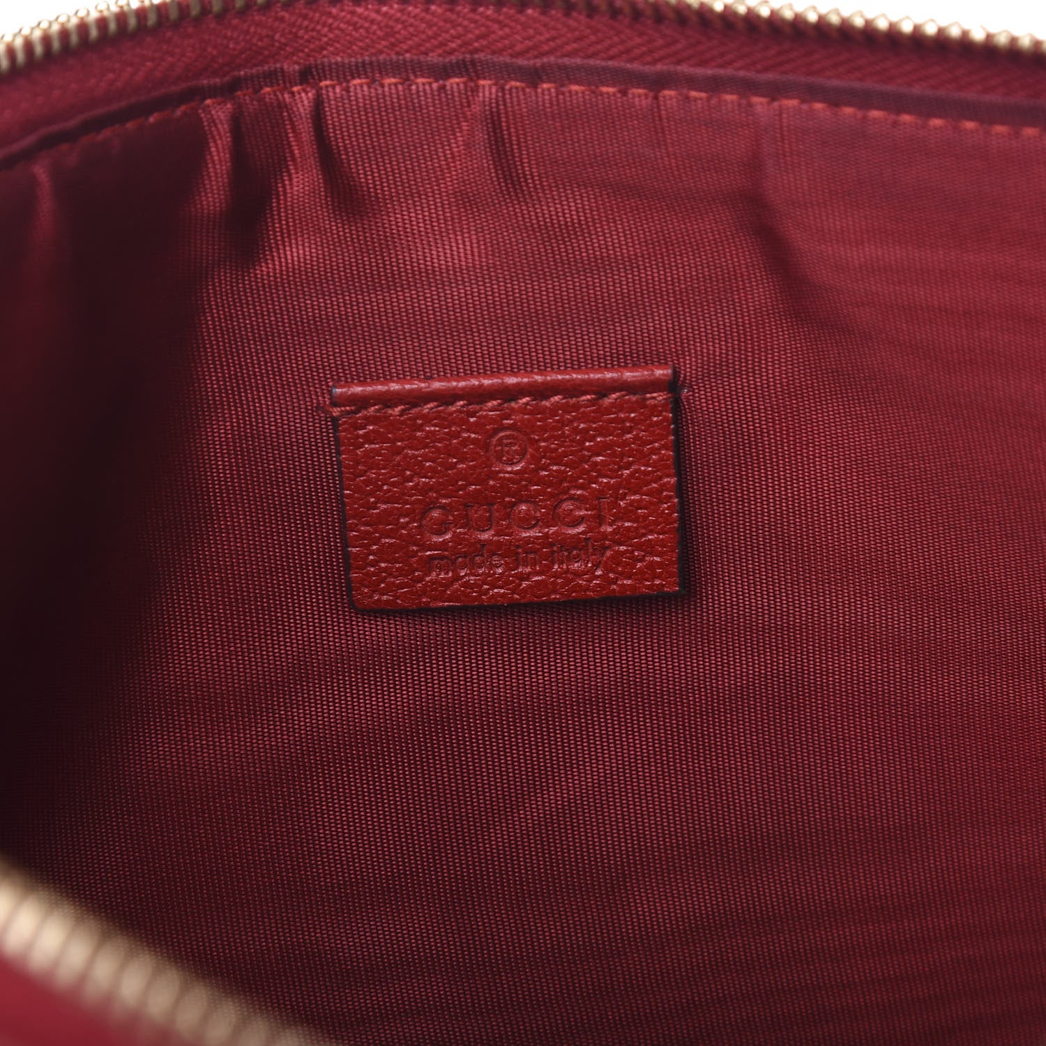 Gucci Canvas Sylvie Stripe Logo Zip Pouch Mystic White Hibiscus Red Maritime 5 of 9