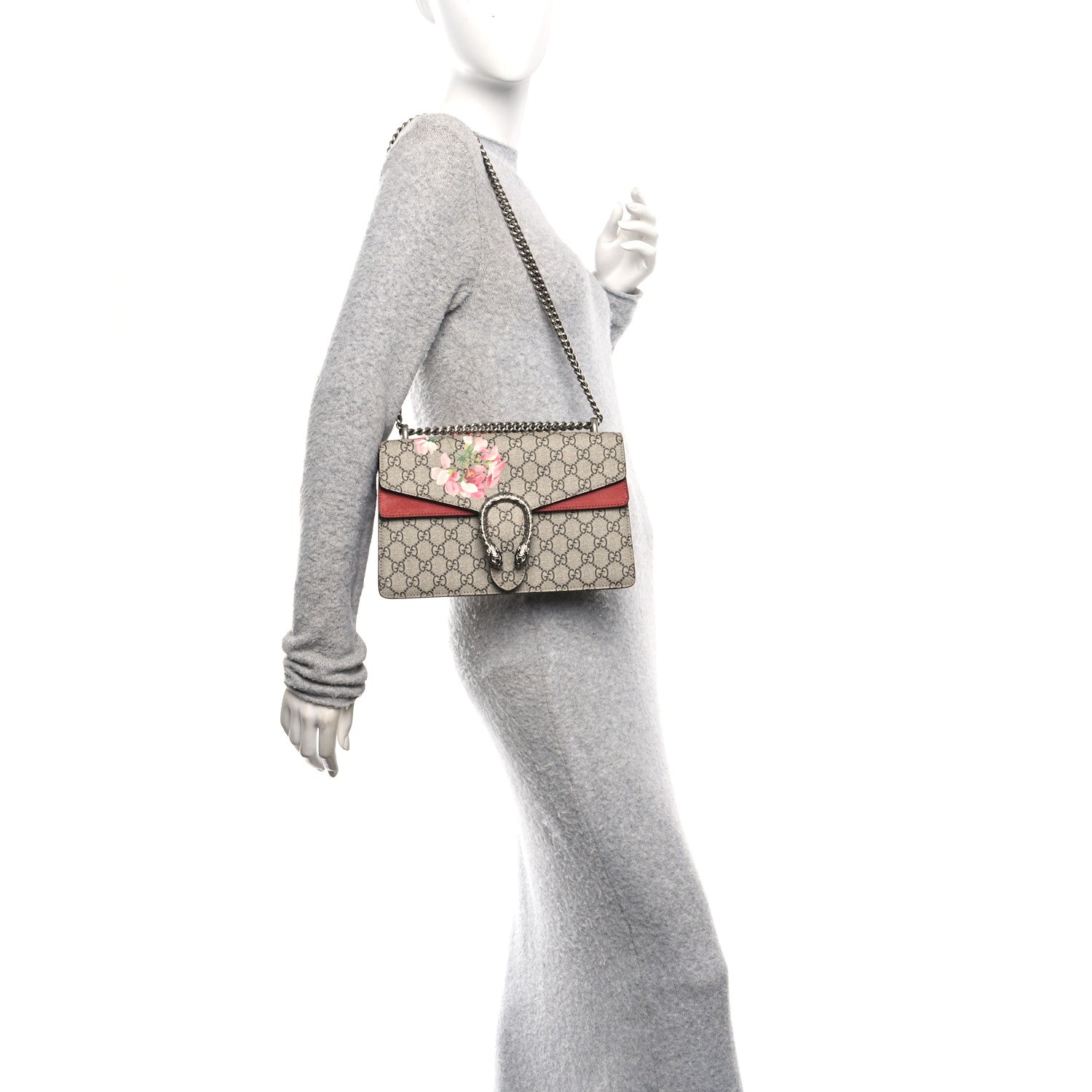 Gucci GG Supreme Monogram Blooms Small Dionysus Shoulder Bag Beige Multicolor Dry Rose 2 of 10