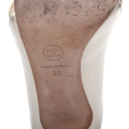 Chanel Lambskin Pearl Open Toe Caged Sandals 36 Ivory 9 of 11