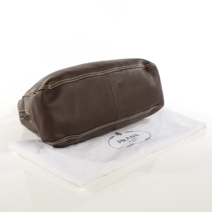 Prada Vitello Daino Frame Bowler Caffe 5 of 10