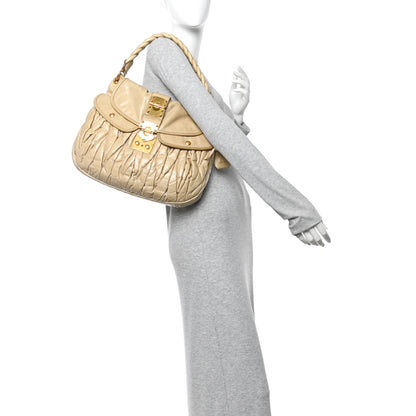 Miu Miu Nappa Matelasse Coffer Hobo Beige 2 of 9