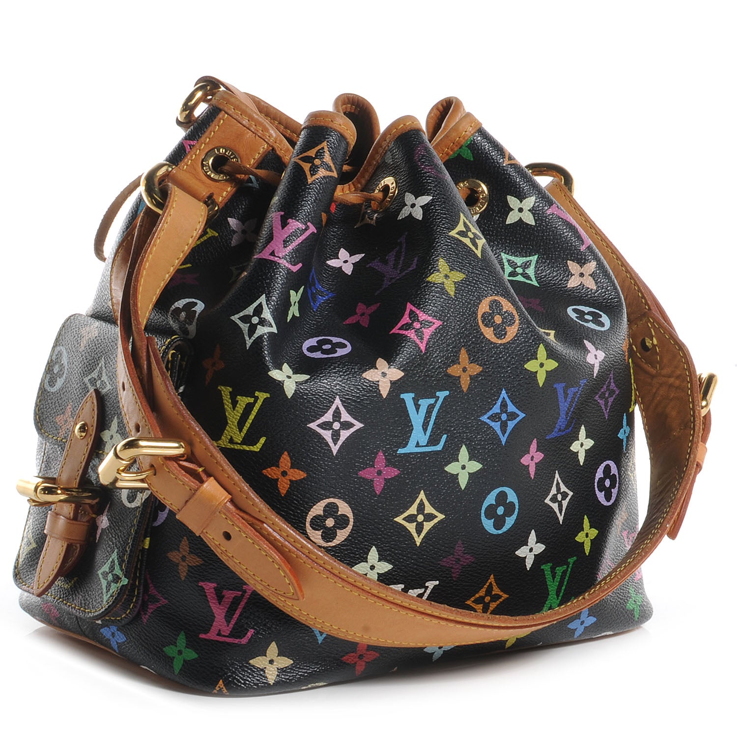 Louis Vuitton Monogram Multicolor Petit Noe Black 3 of 7