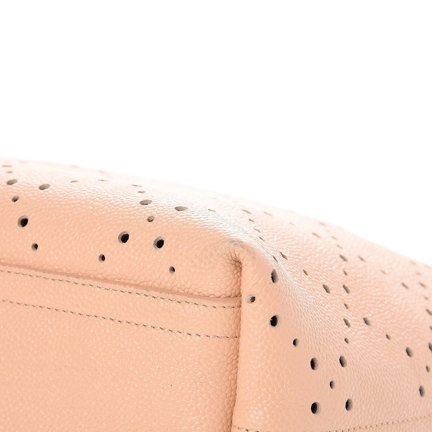 Chanel Perforated Grained Calfskin Small Shopping Tote Light Coral 10 of 13