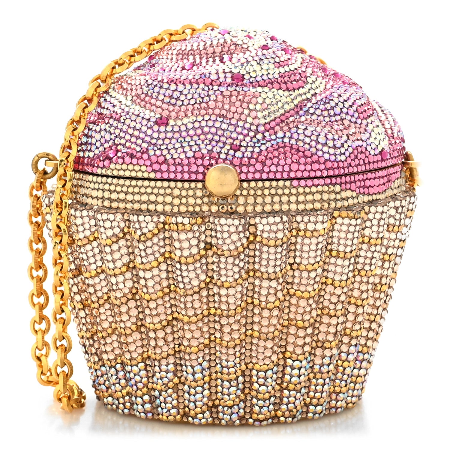 Judith Leiber Crystal Cupcake Minaudiere Clutch Gold Multicolor 1 of 10