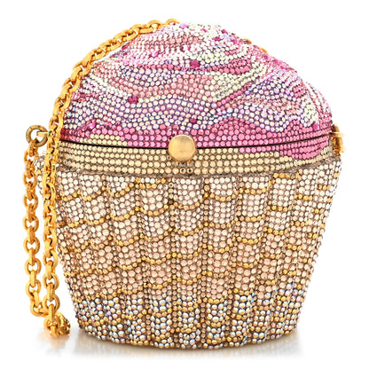 Judith Leiber Crystal Cupcake Minaudiere Clutch Gold Multicolor 1 of 10