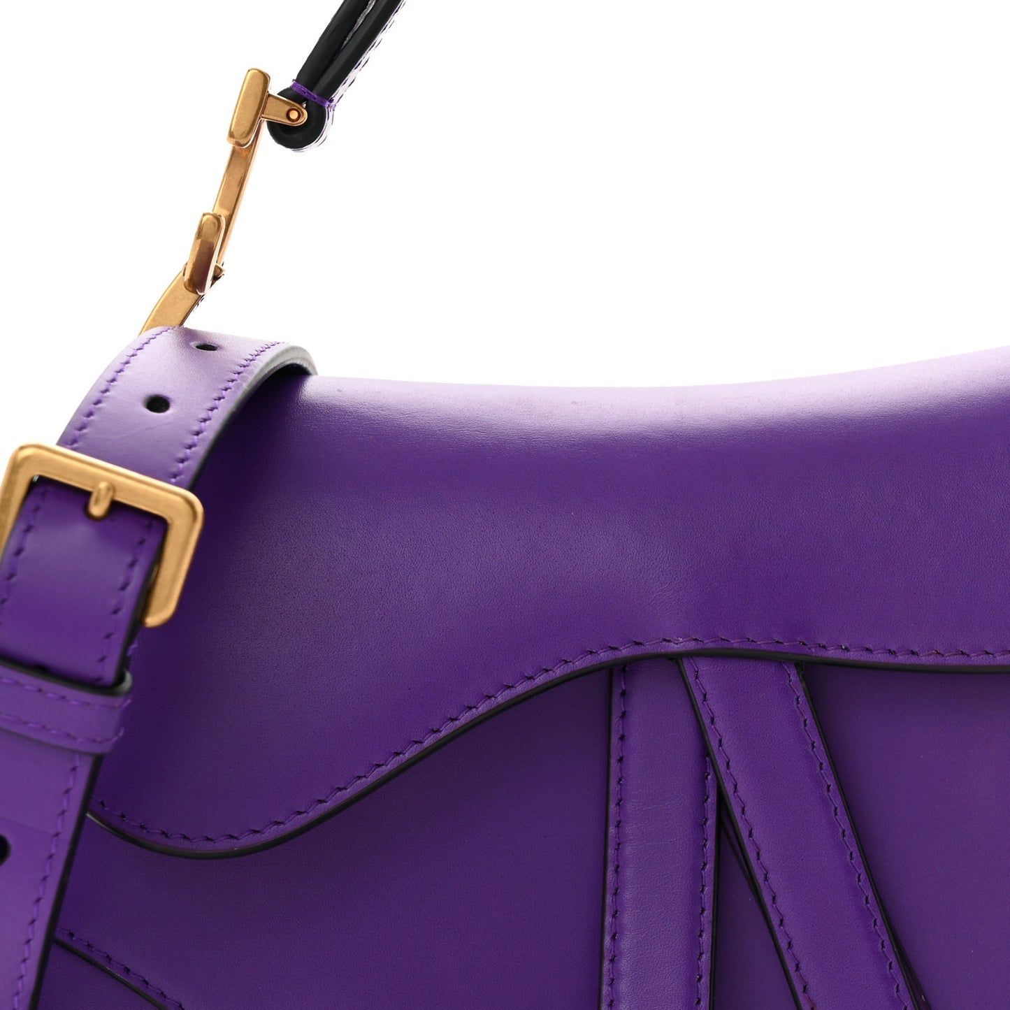 Supple Calfskin Mini Saddle Bag Purple