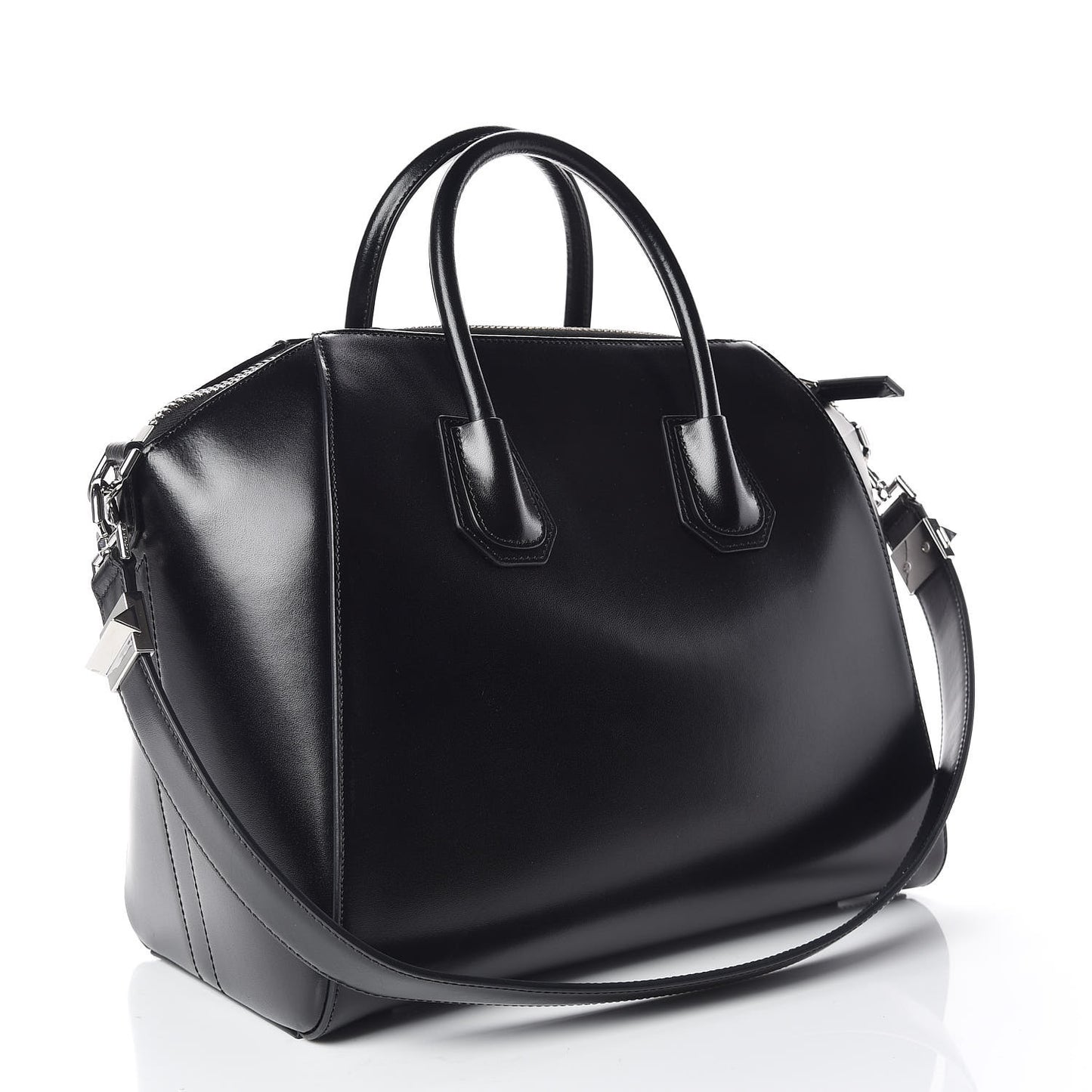 Shiny Lord Calfskin Medium Antigona Black