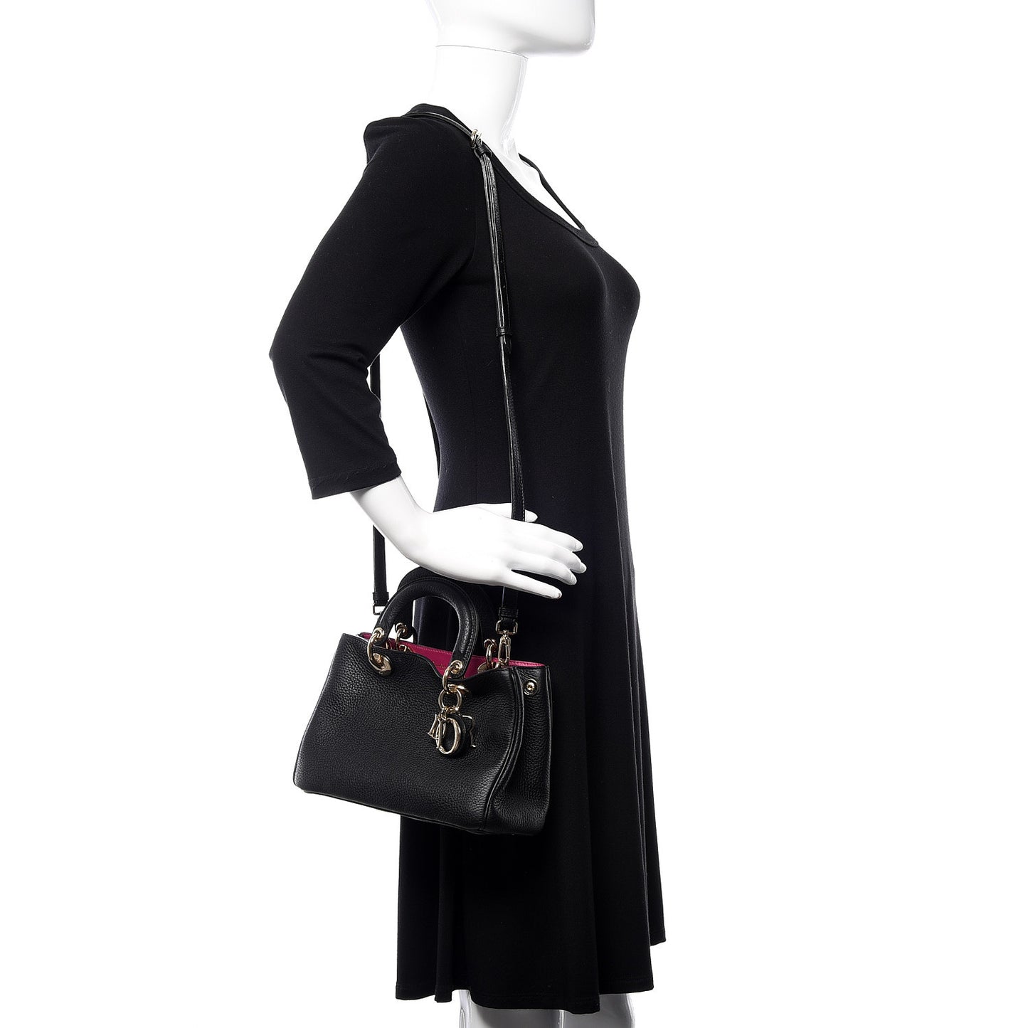 Bullcalf Small Diorissimo Tote Black Rose Indien