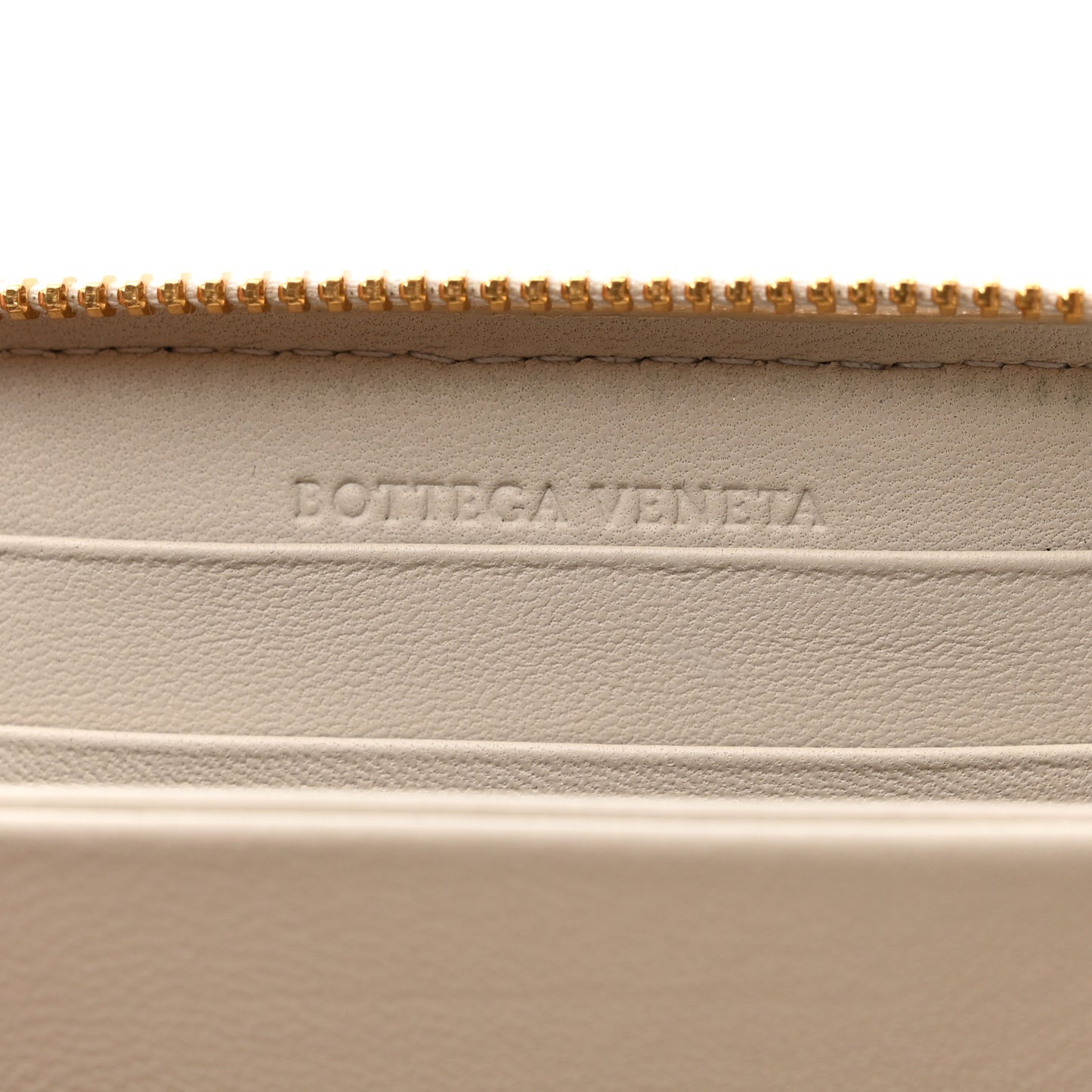 Nappa Intrecciato Zip Around Coin Purse White Orange