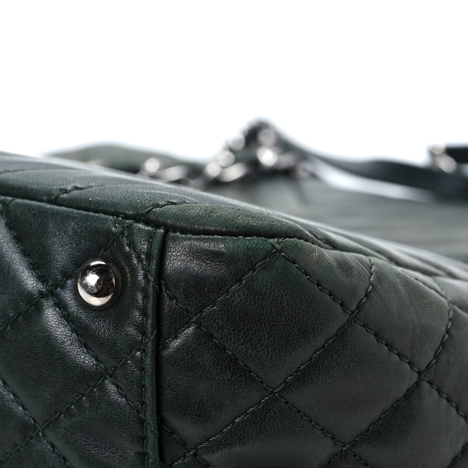 Chanel Iridescent Calfskin Chevron Quilted Surpique Tote Black 10 of 11
