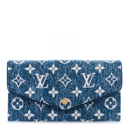 Louis Vuitton Monogram Jacquard Denim Sarah Wallet Bleu 1 of 6