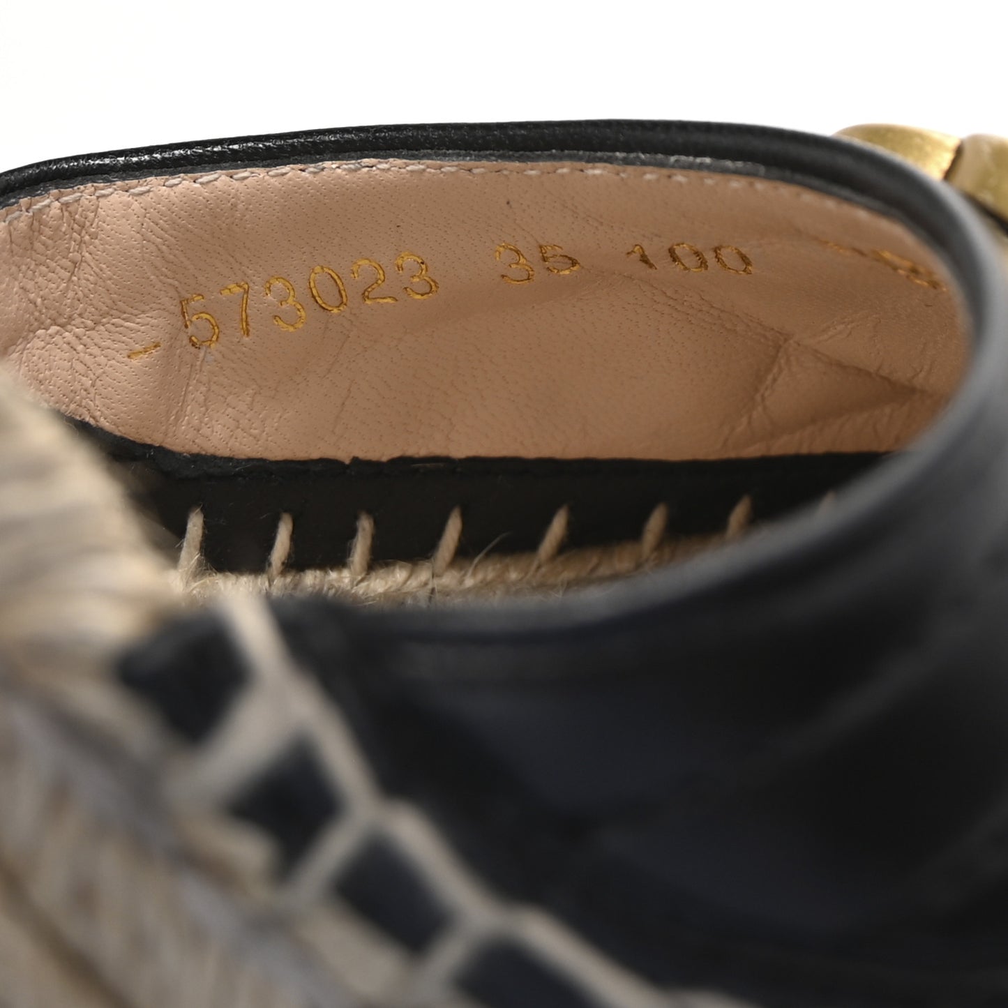 Nappa Matelasse GG Marmont Ankle Wrap Platform 35/120mm Espadrille Wedges 35 Black