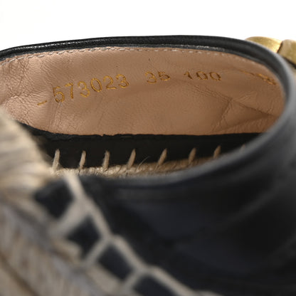 Gucci Nappa Matelasse GG Marmont Ankle Wrap Platform 35/120mm Espadrille Wedges 35 Black 9 of 11