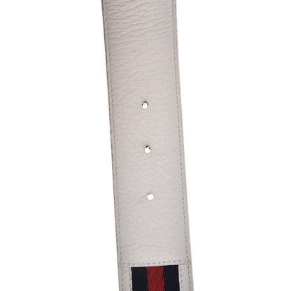 Gucci Calfskin Web Interlocking G Belt 90 36 White 6 of 7