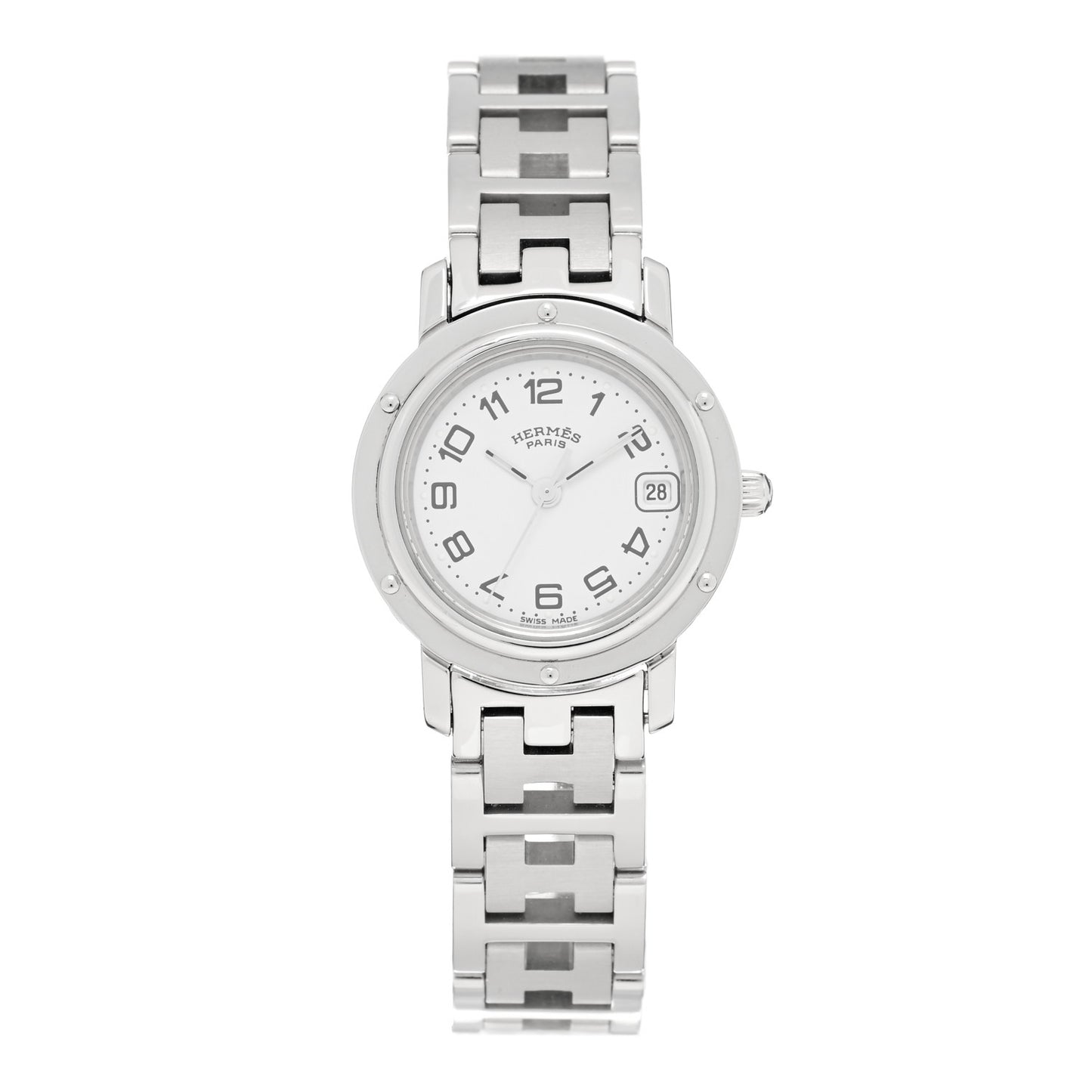 Stainless Steel 24mm Clipper Quartz Watch White
