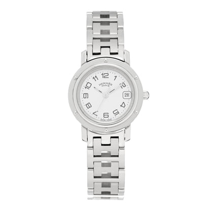 Hermes Stainless Steel 24mm Clipper Quartz Watch White 1 of 4