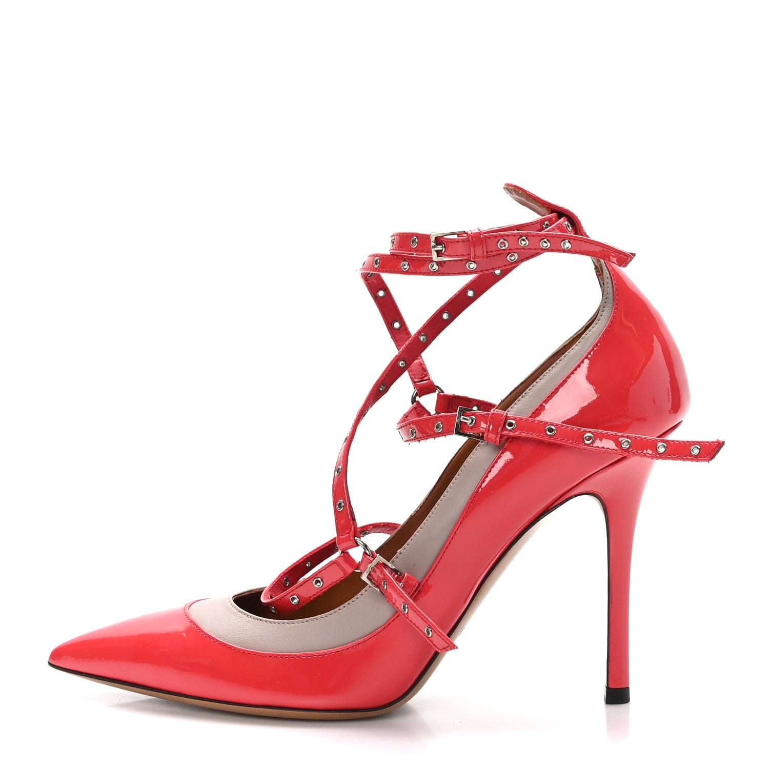 Valentino Garavani Patent Love Latch 100mm Pumps 39 Deep Coral Poudre 1 of 7