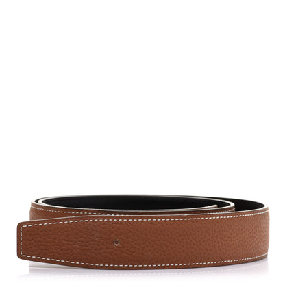 Hermes Box Togo 32mm Belt Strap 90 Black Gold 1 of 8