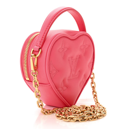 Louis Vuitton Calfskin Embroidered Monogram Pop My Heart Bag Pouch Dragon Fruit Pink 3 of 10